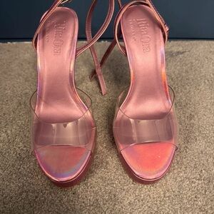 Primark Iridescent Pink Strappy Heels